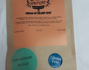 Cream of Celery Soup/ GLUTEN-FREE/Low Sodium