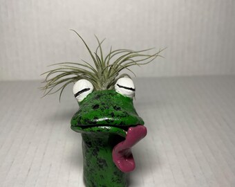 Hand Sculpted Clay Reptile Snake Plant Holder
