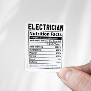 Electrician Sticker, Anniversary gift for electrician, Funny electrician sticker for husband, Sticker for electrician boyfriend, hard hat
