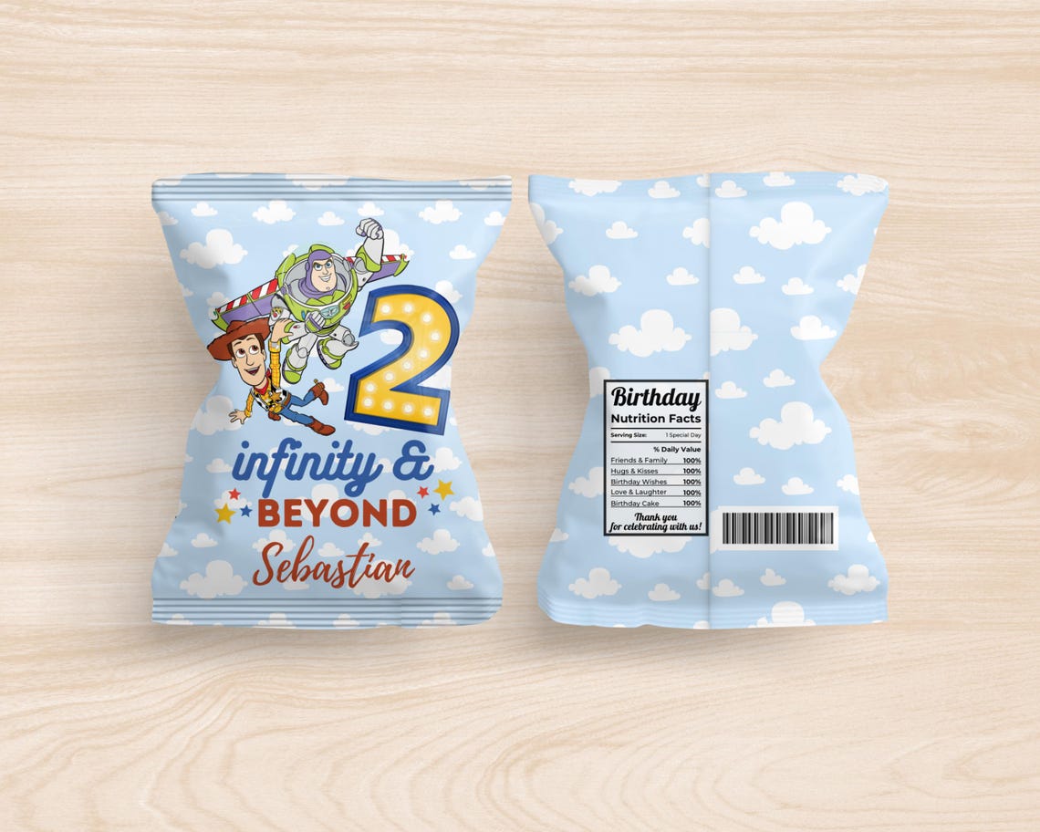 Two Infinity Birthday Chip Bag Labels: Personalized 2nd Birthday (PDF ...