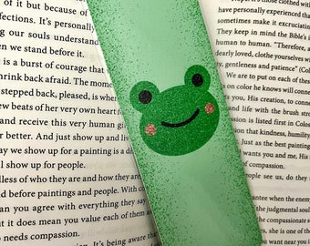 Frog Bookmark for Kids Gift  Bookmark for her Gift for niece Bookmark for sister Glitter Bookmark cute gift for daughter