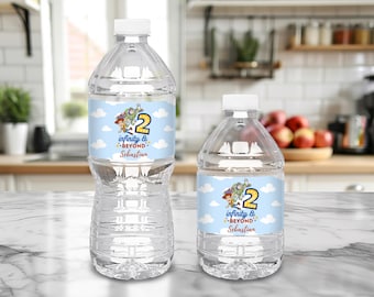 Two Infinity and Beyond Water Bottle Labels,  2 infinity labels, Two infinity birthday editable party favors, Toy Story personalized labels