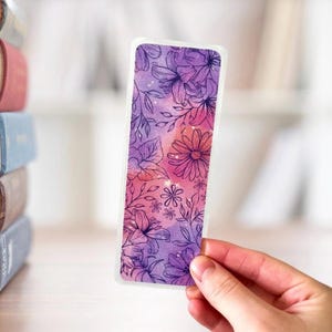 Floral Bookmark Flowers Bookmark Cute Bookmark Gift for Her Spring flowers Bookmark gift Pink Flowers Bookmark for women Spring Bookmark