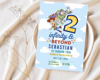 Toy Story 2nd Birthday Invitation, Two Infinity and Beyond (Digital Download)