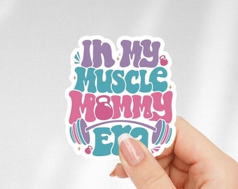 Muskel Mama Era Aufkleber: Fitness Mom Motivation, wasserdichtes Vinyl für Wasserflasche