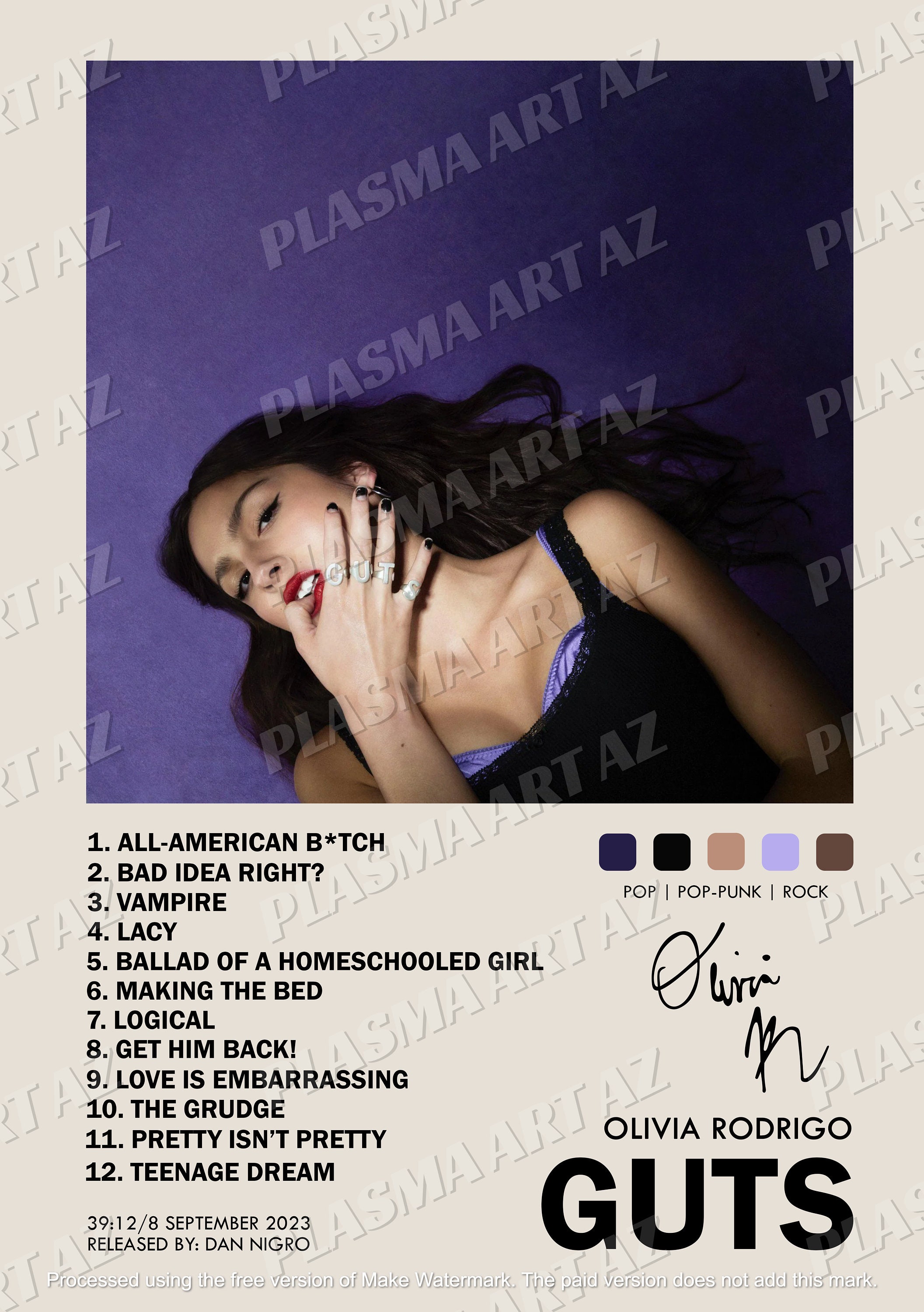 Album Cover Poster GUTS By Olivia Rodrigo size Is Scalable Etsy album-cover-poster-guts-by-olivia-rodrigo-size-is-scalable-etsy