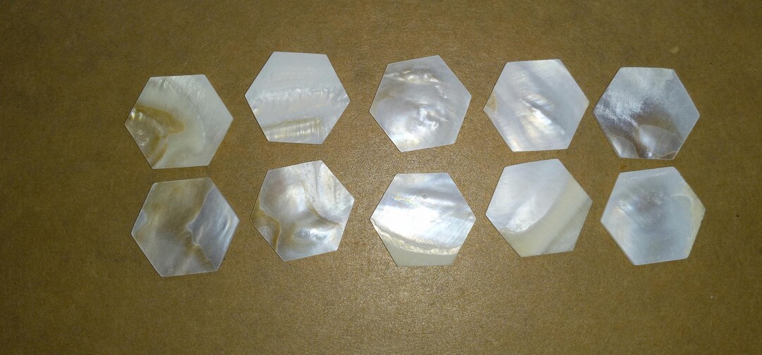 10 Pieces Genuine Mother of Pearl Shell Inlay Blanks 23mm × 20mm X 1 ...