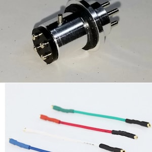 4-Pin Gold Plated EMT Headshell connector - with 4 pc. Lead wire set -  quality Turntable replacement part Record Player DIY