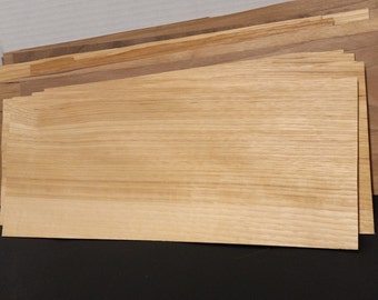 White Oak & WALNUT Veneer - 50 Sheets HARDWOOD Raw Wood 13" x 5.5" in.  Woodworking marquetry Inlay diy