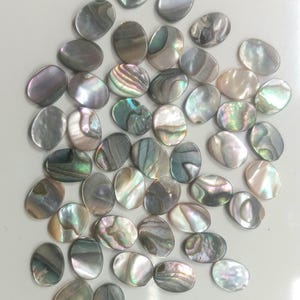 50 pieces Genuine Abalone Shell Inlay Blanks -oval shape - 6mm × 8mm × 1.3mm Guitar Luthier jewelry, Woodworking, mosaics