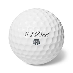 6 Golf Balls (#1 Dad) - Nice Lie Club Golf Balls for Golf Lovers who Like Having Fun, Gag Gift for Dads, Golfing Accessories