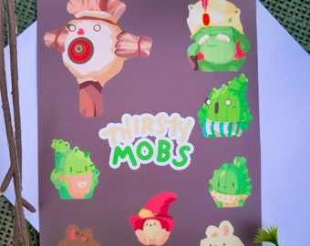 Thirsty Mobs & Friends Vinyl Sticker Sheet (Maplestory)