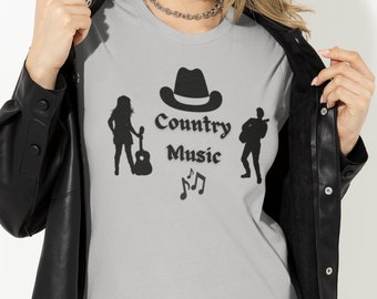 Countrymusik-tröja med grafik: Unisex jerseytröja med kort ärm