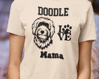 Camiseta Doodle Mama | Presente de aniversário Doodle Mom | Camiseta de presente para amantes de cães | Presente para amantes de Goldendoodle | Camiseta de lona unissex Softstyle Bella