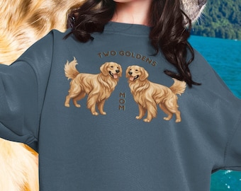 Golden Retriever Sweatshirt, Golden Life, Golden Retriever Mom Sweater, Golden Retriever Shirt, Dog Mom Shirt, Dog Mom Gift,Two Golden's Mom