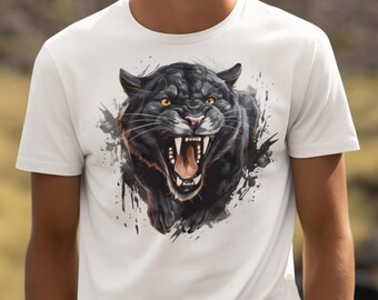 Camiseta de tigre negro, cuello en V, sudadera o sudadera con capucha, regalo de vida salvaje perfecto para los amantes de los tigres, camiseta de animal exótico con gráfico misterioso: gran felino