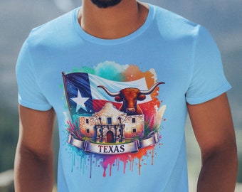 Texas Shirt: Alamo, Longhorn, and Flag Tee or Sweatshirt