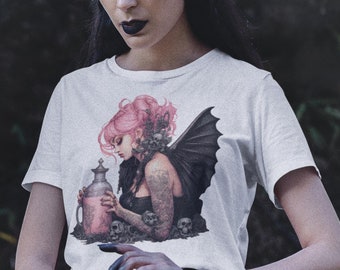 Koszulka z grafiką gotyckiej wróżki: Koszulka Whimsigoth na Halloween