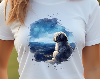 シーズーの夢見るTシャツ、Vネック、スウェットシャツまたはレーサーバックタンクトップ、シーズーの誕生日プレゼント、犬好きへのギフトTシャツ、犬ママシャツ、犬パパTシャツ