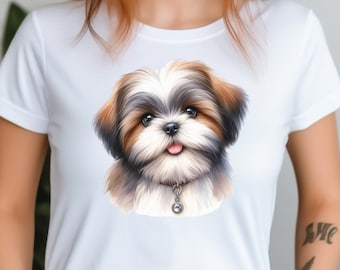 Shih Tzu Smile T-Shirt, V-Neck, Sweatshirt or Racerback Tank Top, Shih Tzu Birthday Gift,Dog Lover Gift Tee, Dog Mama Shirt,Shih Tzu Sweater