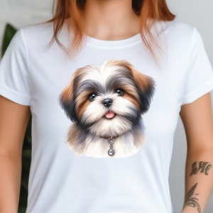 Shih Tzu Smile T-Shirt, V-Neck, Sweatshirt or Racerback Tank Top, Shih Tzu Birthday Gift,Dog Lover Gift Tee, Dog Mama Shirt,Shih Tzu Sweater