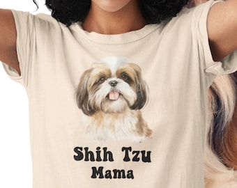 Shih Tzu Mama Shirt, V-Neck, Sweatshirt or Racerback Tank Top, Shih Tzu Birthday Gift, Dog Lover Gift Shirt, Shih Tzu t shirt,Dog Mama Shirt