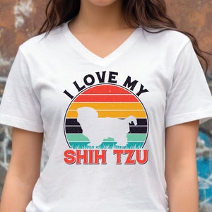 I Love My Shih Tzu Shirt, V-Neck, Sweatshirt or Racerback Tank Top, Perfect Gift for Shih Tzu Lovers, Shih Tzu Lover Gift Shirt