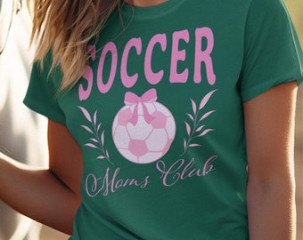 サッカーママクラブのTシャツ、Vネック、スウェットシャツスタイル、応援ママ、誇り高きママ、ママの誕生日プレゼント、最高のママシャツ、クールなママシャツ、かわいい衣装