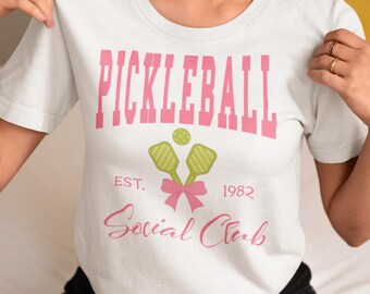 Shirt, V-hals of sweater Pickleball Social Club, beste cadeau voor vriend, Pickleball verjaardagsshirt, leuke outfit, community Pickleball-liefhebber