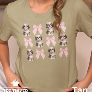 Show off your love for Shih Tzus with this adorable "Shih Tzu with Pink Bows" design! Available in T-Shirt, V-Neck, or Sweatshirt, this cute and playful graphic is perfect for Shih Tzu lovers who want to add a touch of sweetness to their wardrobe.