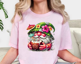 サマーシャツ - ココナッツとノーム。心地よい色合いのTシャツ、親友へのプレゼント、プレッピーなビーチバケーションにぴったりのトレンドTシャツ。彼女へのキュートなスウェットシャツギフト