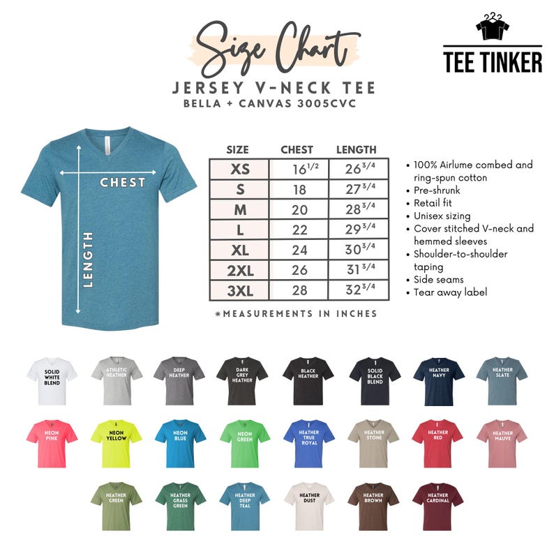Size and Color Chart
