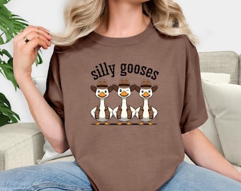 Silly Goose おもしろ快適カラーシャツ、面白いシャツ、皮肉なシャツ、Silly Goose スウェットシャツ、サマーシャツ、快適カラーシャツ、グースTシャツ