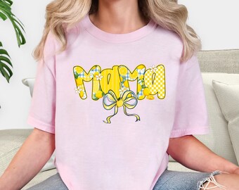Comfort Colors Mama Coquette Lemon Shirt, Lemon Aesthetic Shirt, Cute Mama Shirt, Cottagecore Mama Top, Mom Gift, Mother’s Day Shirt