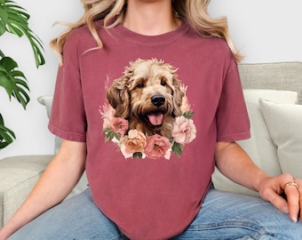 Camiseta Goldendoodle con colores cómodos, regalo para amantes de los Goldendoodles, sudadera con diseño de doodle, camiseta para mamá de perro, camiseta con cara de perro, regalo para amantes de los perros, regalo para ella