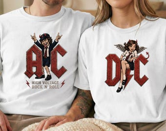 AC Rock Shirt for Men, Devil Graphic Tee, Men's Rock Band Shirt, Classic Rock T Shirt, Concert Shirt, Rocker Gift, Music Lover Tee