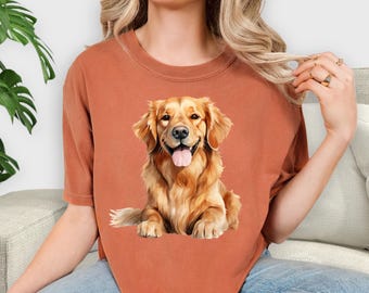 Golden Retriever Comfort Colors Shirt, Stay Golden Tshirt, Pet Lover Shirt, Dog Mom Shirt, Gift For Pet Owner, Funny Trendy Dog Shirt