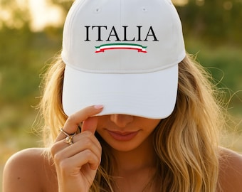 Italia Dad Cap, Italian Souvenir Cap, Italy Travel Hat, Italy Dad Cap, Embroidered Italian Hat, Gift For Her, Gift For Dad/Mom, Gift For Him