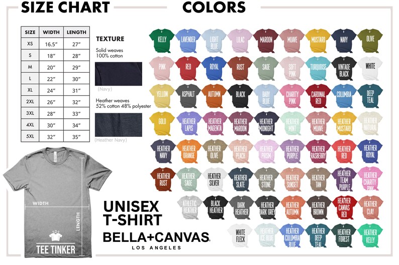 Size And Color Chart