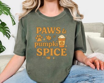 Pumpkin Spice Fall Dog Comfort Colors Shirt, Pumpkin Spice Shirt, Fall Shirt, Dog Shirt, Comfort Colors Shirt, Gift For Her, Vintage Shirt