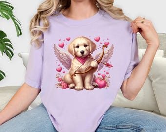 Golden Retriever Comfort Colors Valentine Shirt, Stay Golden Tshirt, Pet Lover Shirt, Dog Mom Shirt, Gift For Pet Owner, Funny  Dog Shirt