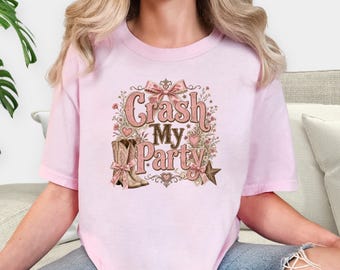 Crash My Party Shirt, Country Concert Shirt, Country Music Tee, Western Tee, Cowboy  Outfit, Luke Bryan  Shirt, Nashville Tee, Cowgirl Shirt