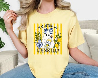 Funny Halloween Shirt, Haunted by Limoncello Ghost T Shirt, Limoncello Shirt, Italian Halloween Shirt, Spooky Ghost Tee, Halloween Gift