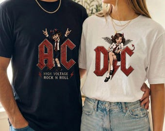 DC Rock Shirt for Women, Female Devil Graphic Tee, Women's Rock Band Shirt, Classic Rock T Shirt, Concert Shirt Rocker Gift, Music Lover Tee