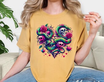 Snake Halloween Skull Spooky Shirt, Boo Shirt, Spooky Season Shirt, Halloween Sweatshirt, Comfort Colors Shirt, Gift For Halloween, Snake