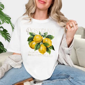 Comfort Colors® Retro Lemon Tshirt, Gift For Her, Lemon Shirt, Summer Shirt, Italy Shirt, Cottagecore Shirt, Amalfi Coast Shirt, Fruit Tee