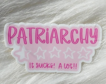 Patriarchy Rated 0 Sticker: Funny Feminist Laptop Decal