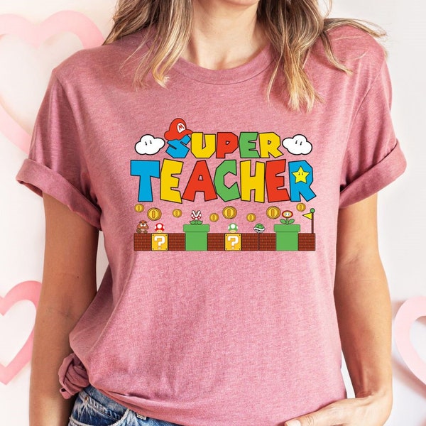 Super Teacher Shirt, Super Teacher Gift Tee, Game Lover Teacher T-shirt, Gift For Teacher Shirt, Teacher Christmas Gift Tee
