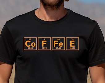 Periodic Table Coffee T-Shirt, Chemistry Student Gift, Science Teacher Tee, Chemistry Shirt