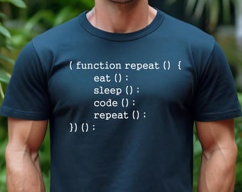 Javascript Code T-Shirt, Eat Sleep Code Repeat, Software Engineer Gift